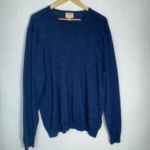 Brooks Brothers Red Fleece Merino Wool Sweater Mens XL Blue Long Sleeve